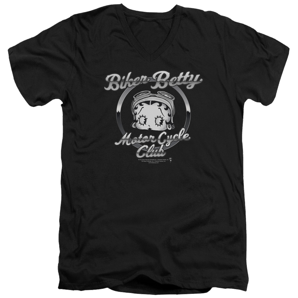 Betty Boop Chromed Logo - Men's V-Neck T-Shirt Men's V-Neck T-Shirt Betty Boop   