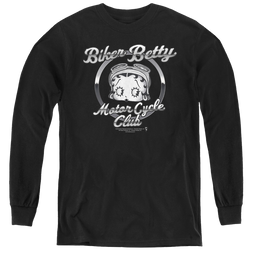 Betty Boop Chromed Logo - Youth Long Sleeve T-Shirt Youth Long Sleeve T-Shirt Betty Boop   