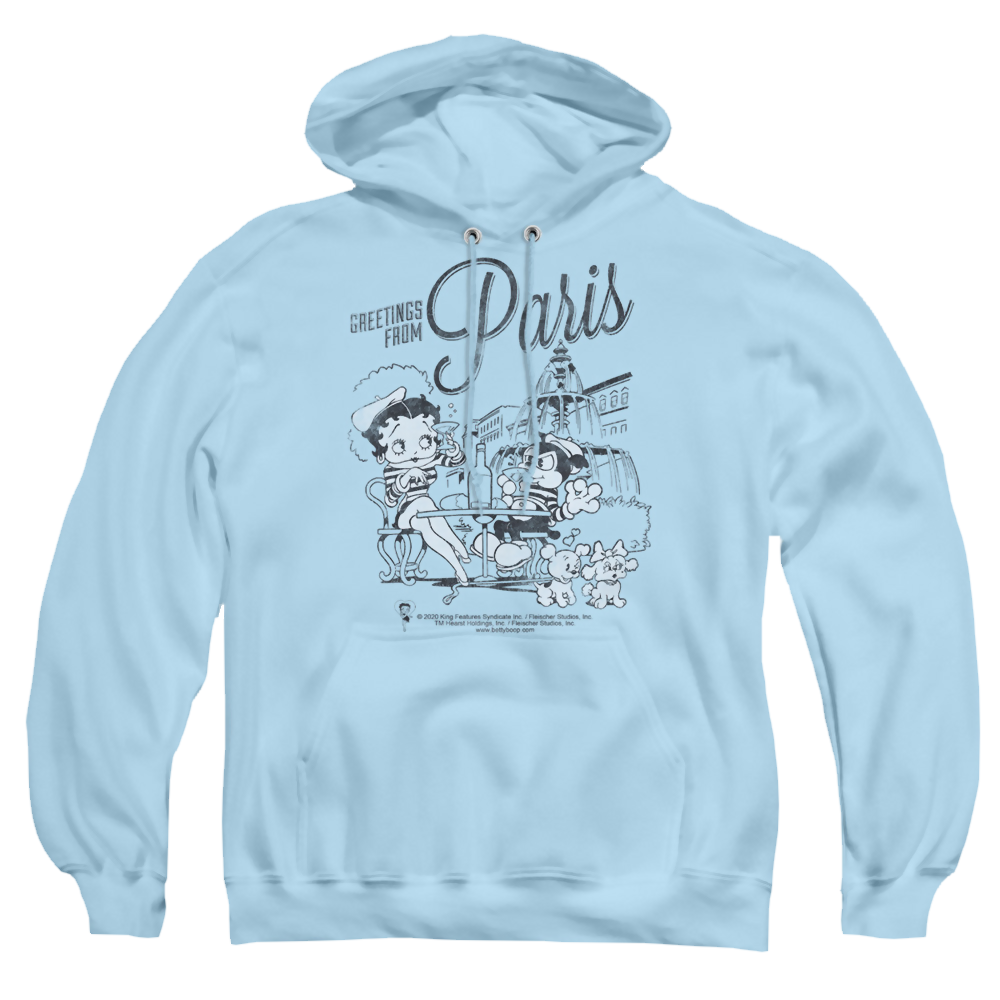Betty Boop Greetings From Paris - Pullover Hoodie Pullover Hoodie Betty Boop   