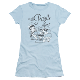 Betty Boop Greetings From Paris - Juniors T-Shirt Juniors T-Shirt Betty Boop   