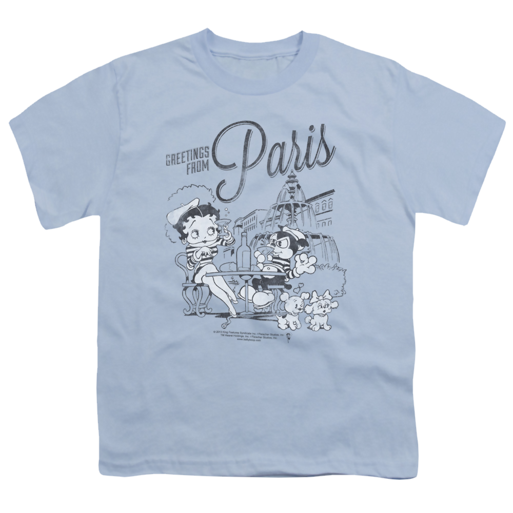 Betty Boop Greetings From Paris - Youth T-Shirt Youth T-Shirt (Ages 8-12) Betty Boop   