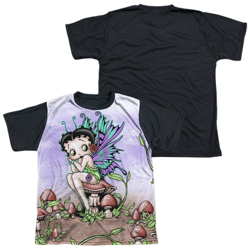 Betty Boop Fairy youth black back t-shirt for ages 8 to 12