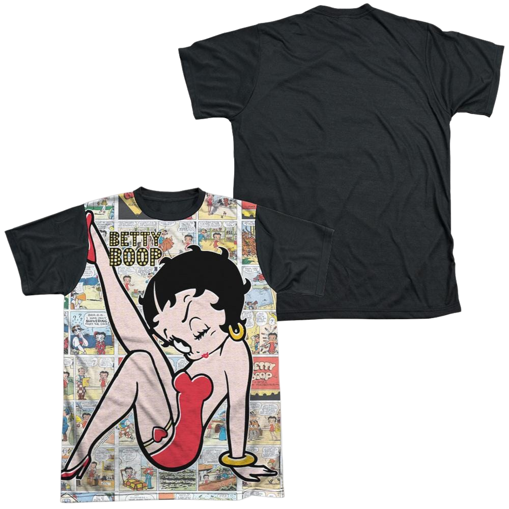 Betty Boop Vintage Strips - Men's Black Back T-Shirt Men's Black Back T-Shirt Betty Boop   