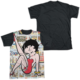 Betty Boop Vintage Strips - Men's Black Back T-Shirt Men's Black Back T-Shirt Betty Boop   