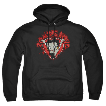Black pullover hoodie with Betty Boop Heart You Forever graphic
