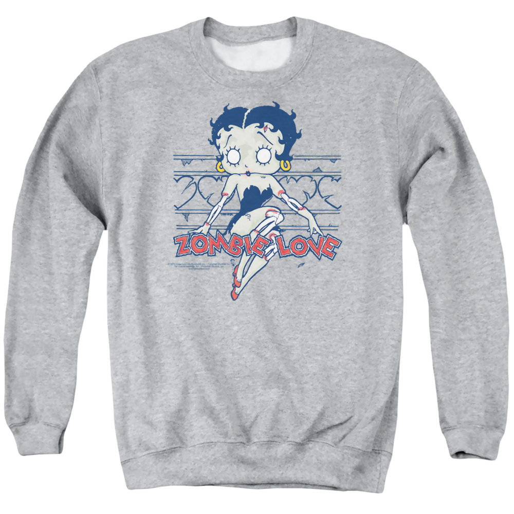 Betty Boop Zombie Pinup - Men's Crewneck Sweatshirt Men's Crewneck Sweatshirt Betty Boop   