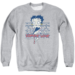 Betty Boop Zombie Pinup - Men's Crewneck Sweatshirt Men's Crewneck Sweatshirt Betty Boop   