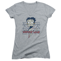 Betty Boop Zombie Pinup - Juniors V-Neck T-Shirt Juniors V-Neck T-Shirt Betty Boop   