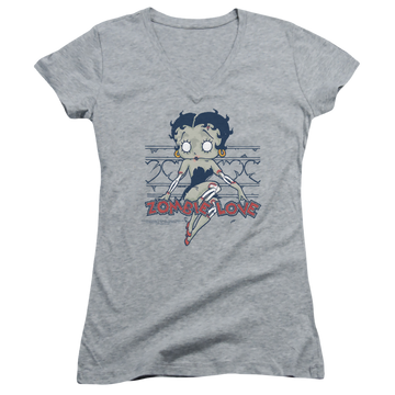 Betty Boop Zombie Pinup - Juniors V-Neck T-Shirt Juniors V-Neck T-Shirt Betty Boop   