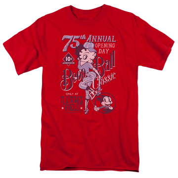 Red men's regular fit t-shirt with Betty Boop Boop Ball graphic