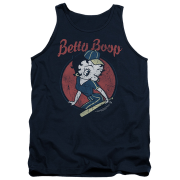 Navy men's tank with Betty Boop Team Boop graphic
