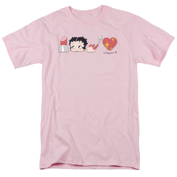 Pink men's regular fit t-shirt with Betty Boop Symbols graphic