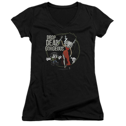 Betty Boop Drop Dead Gorgeous - Juniors V-Neck T-Shirt Juniors V-Neck T-Shirt Betty Boop   