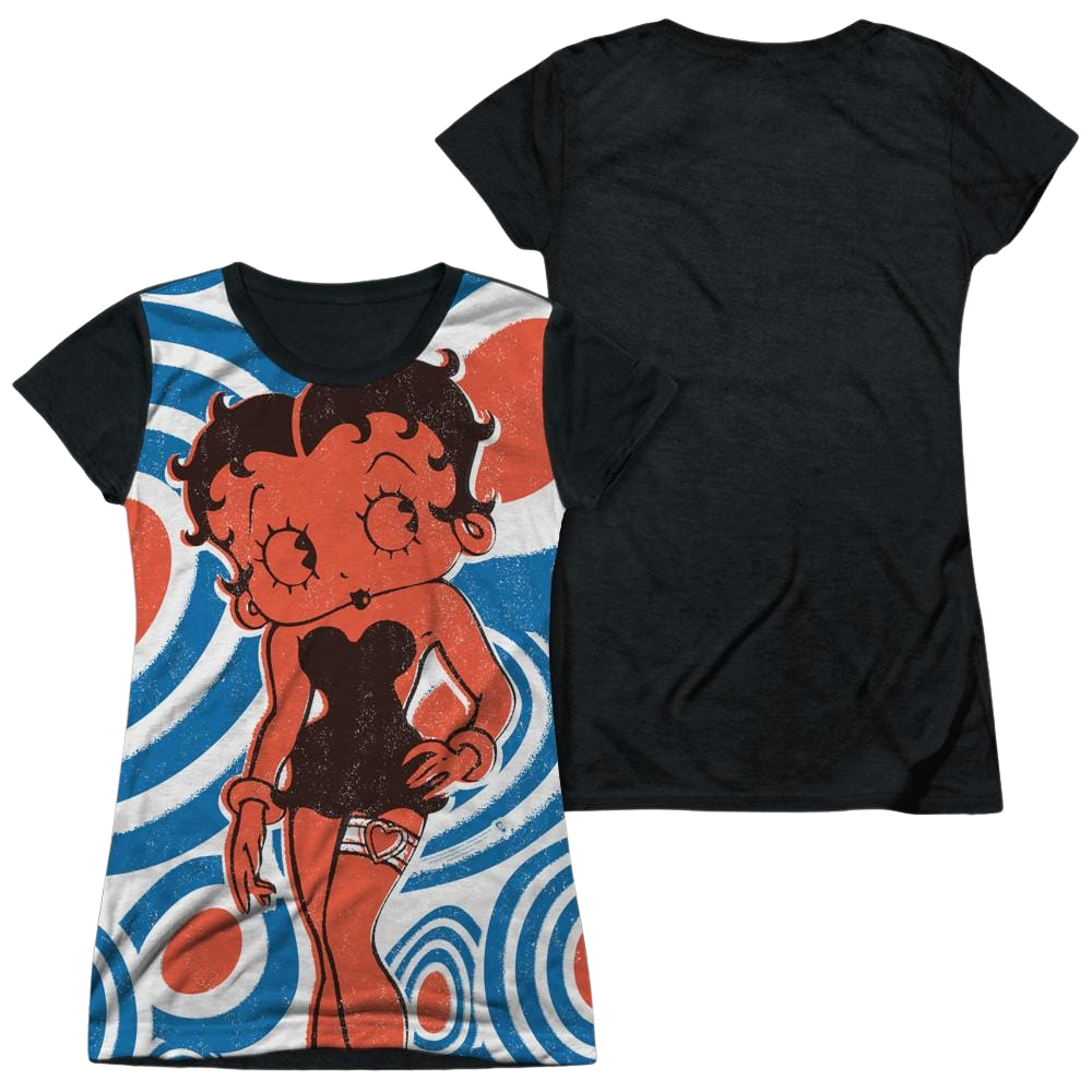 Betty Boop Mod Rings - Juniors Black Back T-Shirt Juniors Black Back T-Shirt Betty Boop   