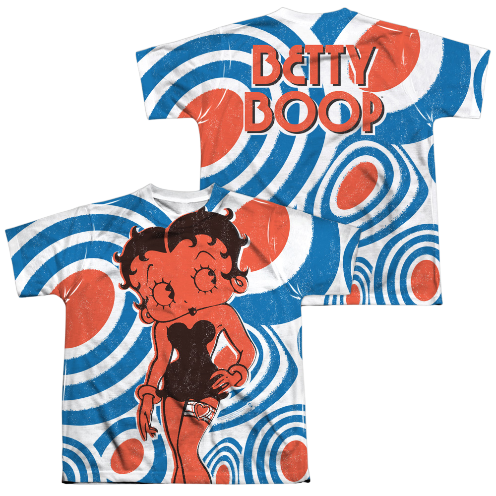 Betty Boop Mod Rings (Front/Back Print) - Youth All-Over Print T-Shirt Youth All-Over Print T-Shirt (Ages 8-12) Betty Boop   