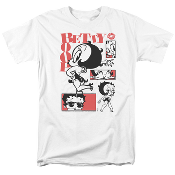 White men's regular fit t-shirt with Betty Boop Stylin Snaps graphic