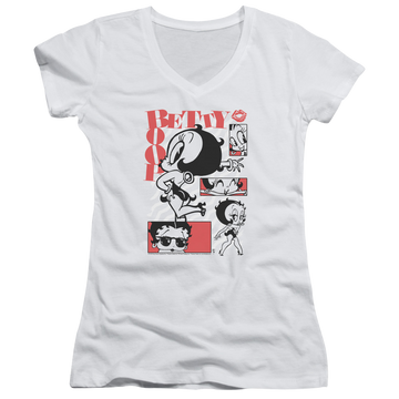 Betty Boop Stylin Snaps - Juniors V-Neck T-Shirt Juniors V-Neck T-Shirt Betty Boop   