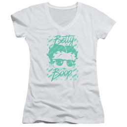 Betty Boop Summer Shades - Juniors V-Neck T-Shirt Juniors V-Neck T-Shirt Betty Boop   
