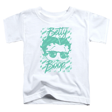 White kid's t-shirt for ages 4 to 7 with Betty Boop Summer Shades graphic