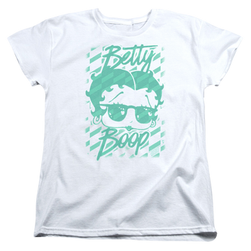White women's t-shirt with Betty Boop Summer Shades graphic