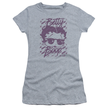 Athletic heather juniors t-shirt with Betty Boop Summer Shades graphic