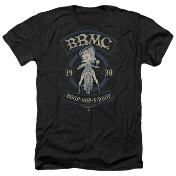 Charcoal men's heather t-shirt with Betty Boop B.B.M.C. graphic