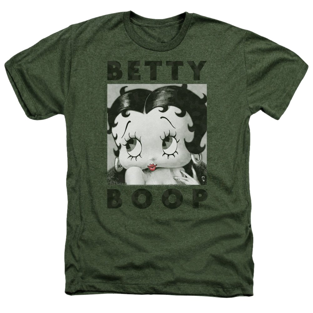 Betty Boop Camo Glamour - Men's Heather T-Shirt Men's Heather T-Shirt Betty Boop   