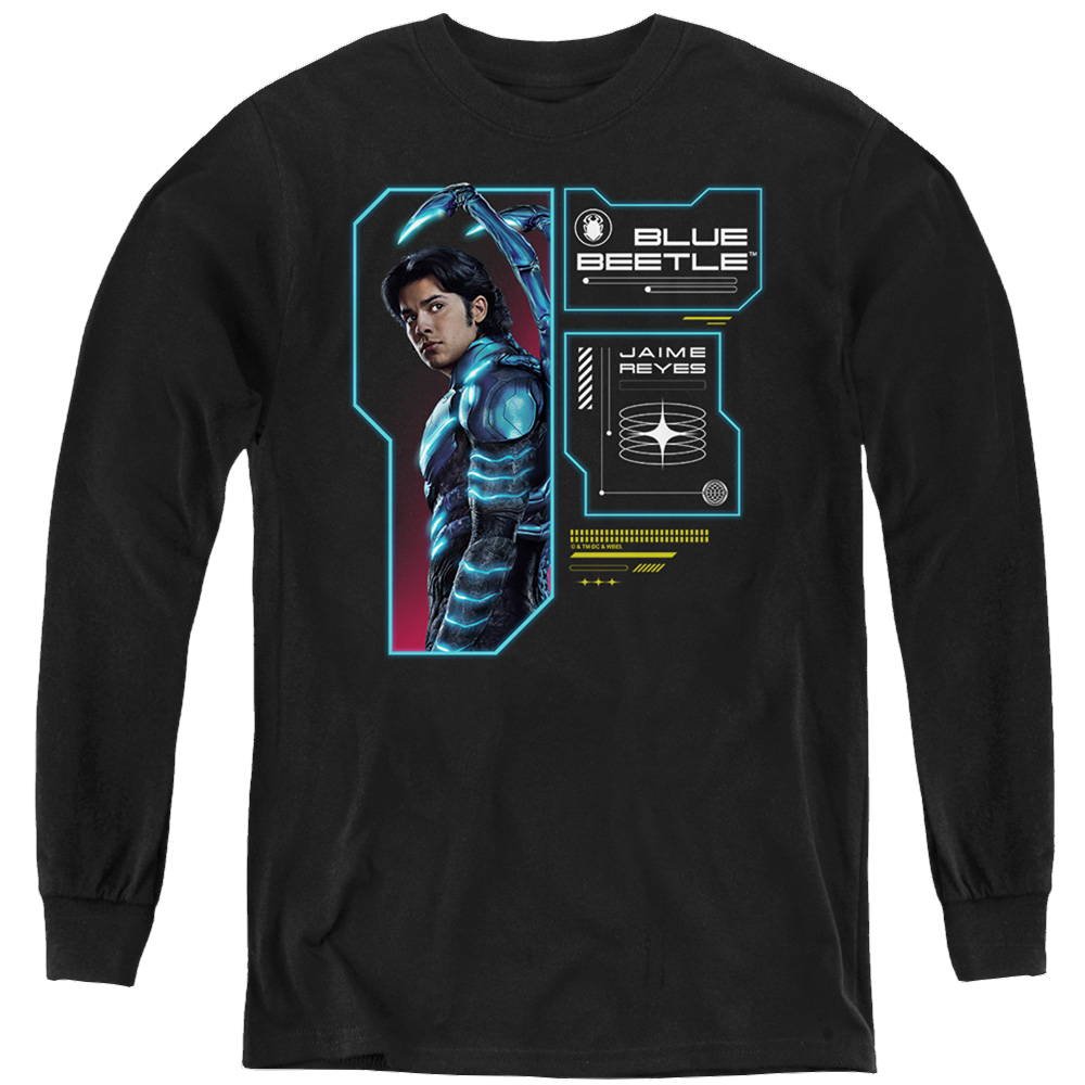 BLUE BEETLE (2023) Data Read Out - Youth Long Sleeve T-Shirt Youth Long Sleeve T-Shirt BLUE BEETLE (2023)   