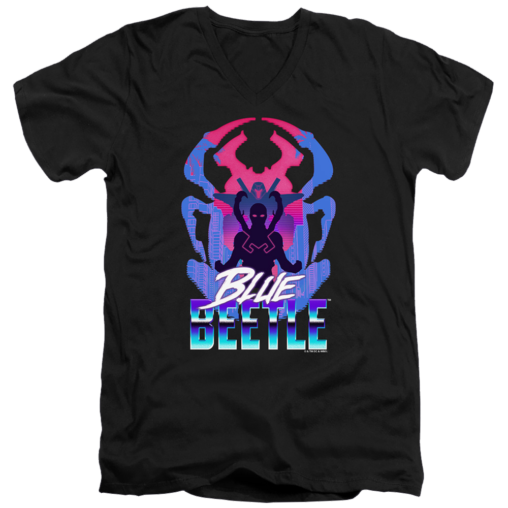 BLUE BEETLE (2023) Silhouette - Men's V-Neck T-Shirt Men's V-Neck T-Shirt BLUE BEETLE (2023)   