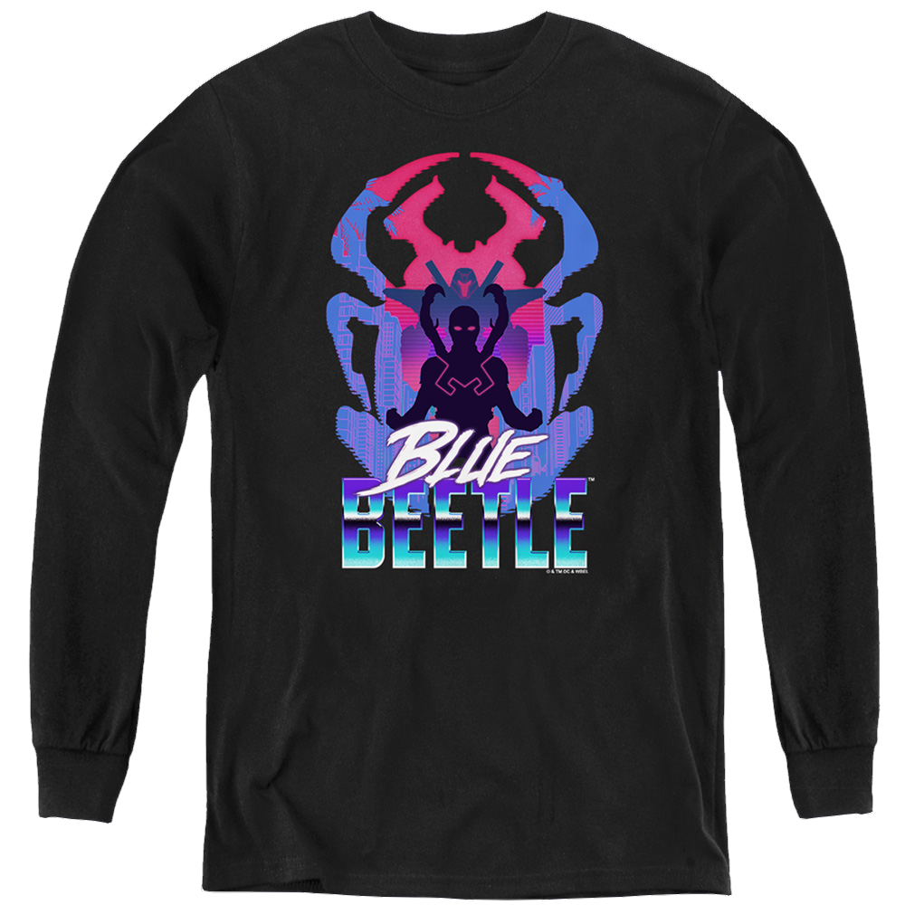 BLUE BEETLE (2023) Silhouette - Youth Long Sleeve T-Shirt Youth Long Sleeve T-Shirt BLUE BEETLE (2023)   