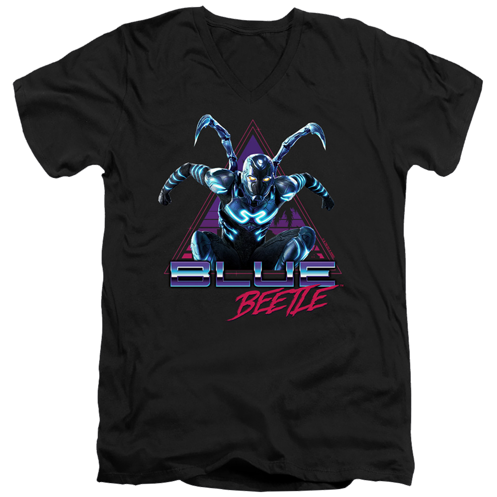 BLUE BEETLE (2023) Leaping Triangle - Men's V-Neck T-Shirt Men's V-Neck T-Shirt BLUE BEETLE (2023)   
