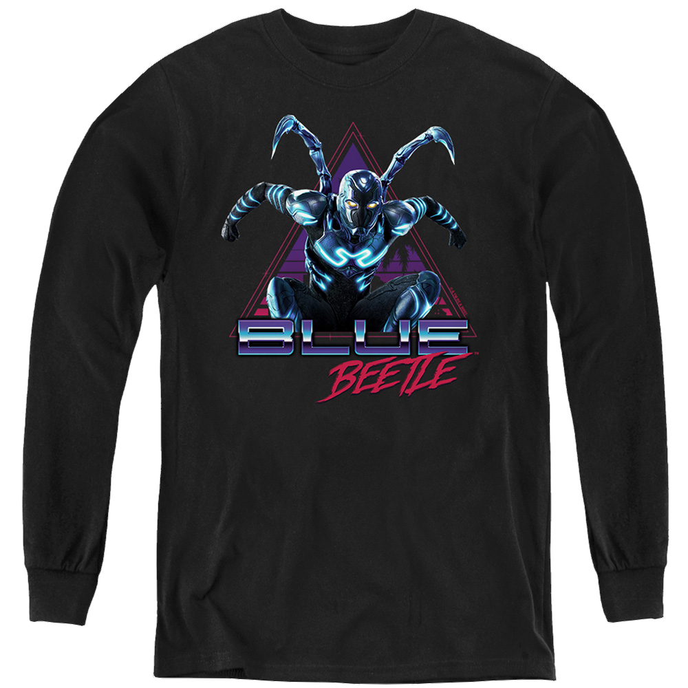 BLUE BEETLE (2023) Leaping Triangle - Youth Long Sleeve T-Shirt Youth Long Sleeve T-Shirt BLUE BEETLE (2023)   