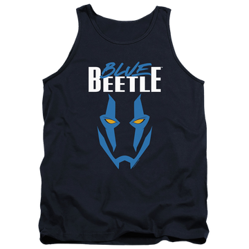 Navy men's tank with BLUE BEETLE (2023) Mask graphic
