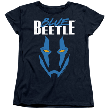 Navy women's t-shirt with BLUE BEETLE (2023) Mask graphic