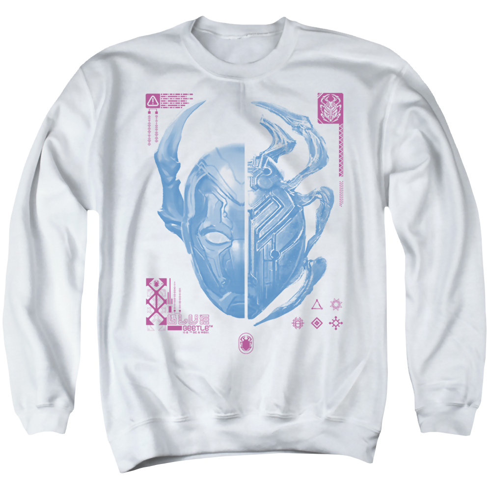 BLUE BEETLE (2023) Split Beetle - Men's Crewneck Sweatshirt Men's Crewneck Sweatshirt BLUE BEETLE (2023)   