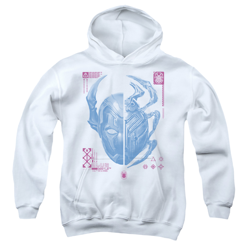 BLUE BEETLE (2023) Split Beetle - Youth Hoodie Youth Hoodie (Ages 8-12) BLUE BEETLE (2023)   