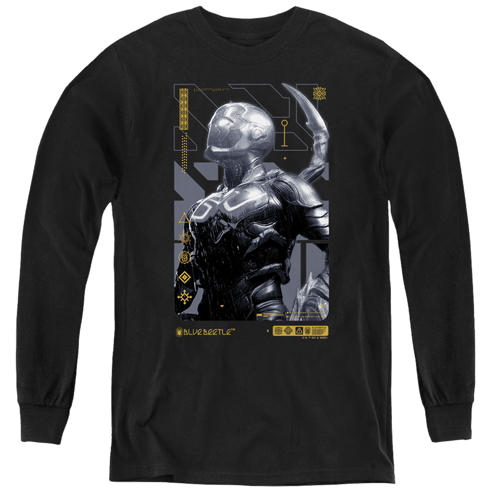 BLUE BEETLE (2023) Beetle Heads Up - Youth Long Sleeve T-Shirt Youth Long Sleeve T-Shirt BLUE BEETLE (2023)   