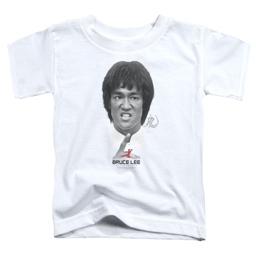 White kid's t-shirt for ages 4 to 7 with Bruce Lee Self Help graphic