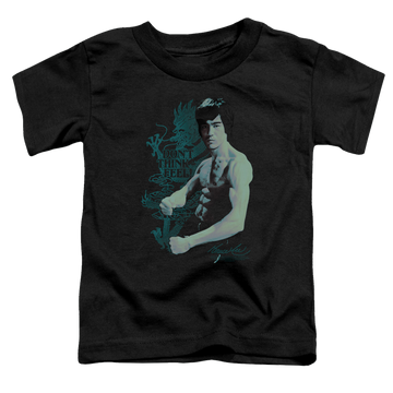 Black toddler t-shirt with Bruce Lee Feel graphic