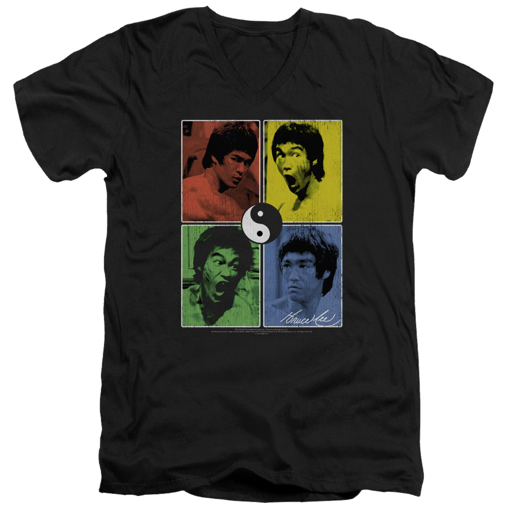 Bruce Lee Enter Color Block - Men's V-Neck T-Shirt Men's V-Neck T-Shirt Bruce Lee   