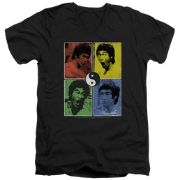 Bruce Lee Enter Color Block - Men's V-Neck T-Shirt Men's V-Neck T-Shirt Bruce Lee   