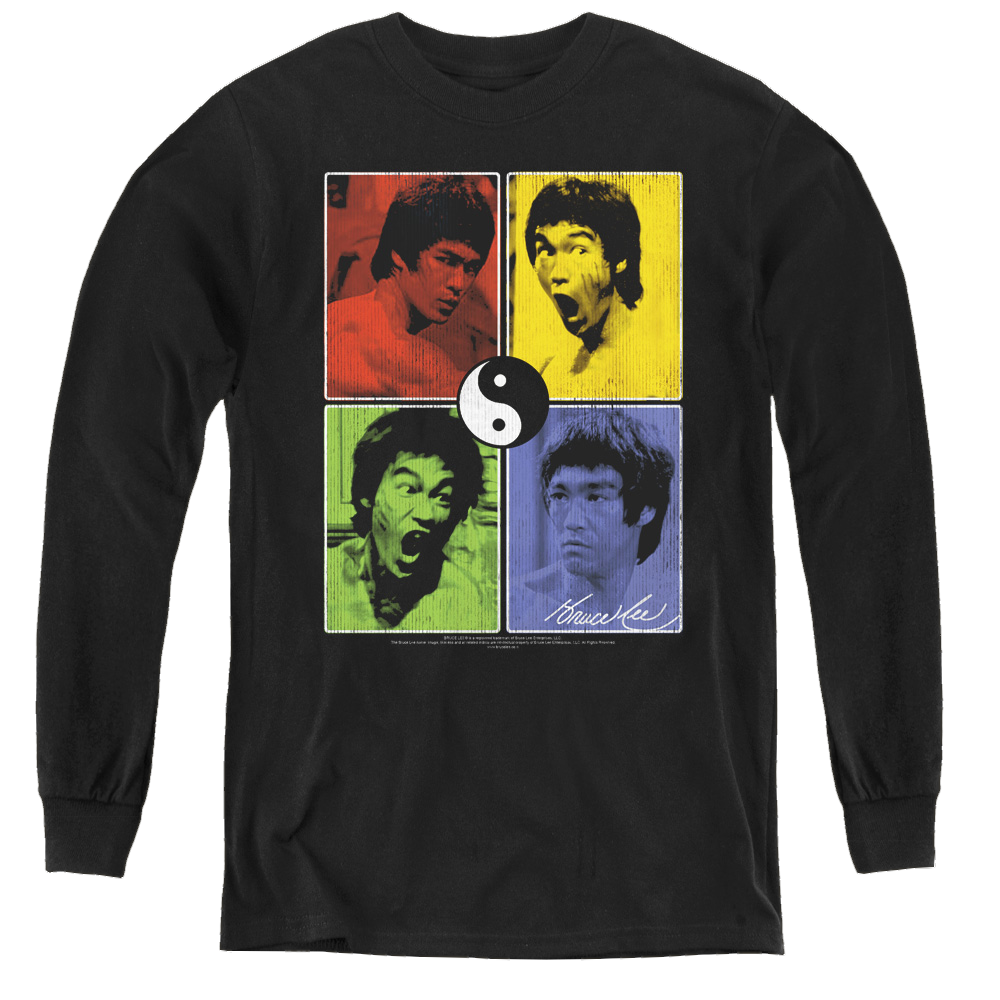 Bruce Lee Enter Color Block - Youth Long Sleeve T-Shirt Youth Long Sleeve T-Shirt Bruce Lee   