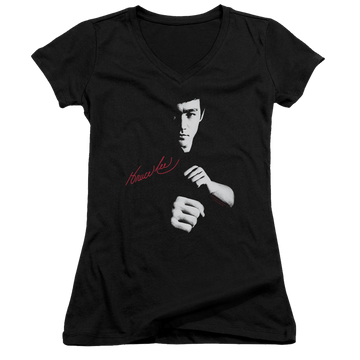 Bruce Lee The Dragon Awaits - Juniors V-Neck T-Shirt Juniors V-Neck T-Shirt Bruce Lee   