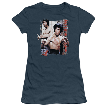 Indigo juniors t-shirt with Bruce Lee Enter graphic