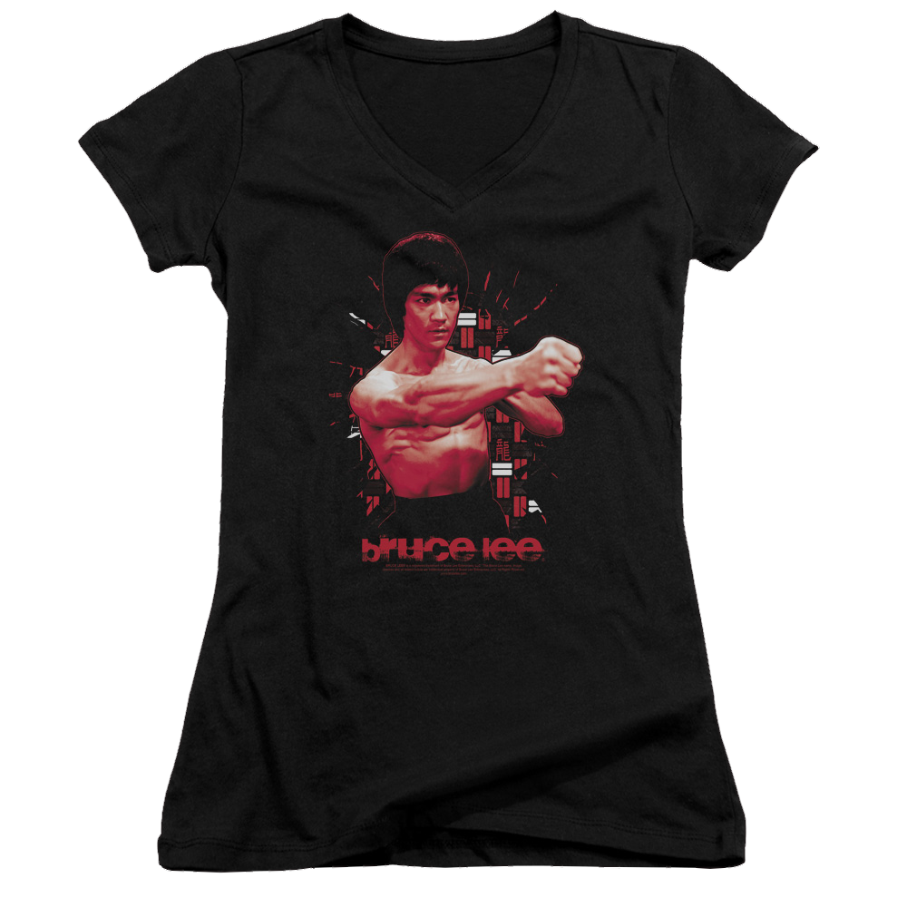 Bruce Lee The Shattering Fist - Juniors V-Neck T-Shirt Juniors V-Neck T-Shirt Bruce Lee   
