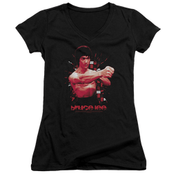 Bruce Lee The Shattering Fist - Juniors V-Neck T-Shirt Juniors V-Neck T-Shirt Bruce Lee   