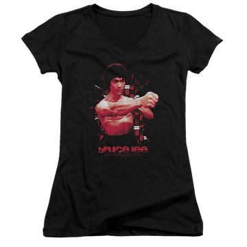 Bruce Lee The Shattering Fist - Juniors V-Neck T-Shirt Juniors V-Neck T-Shirt Bruce Lee   
