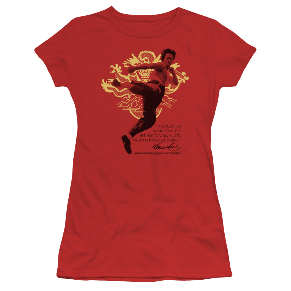 Bruce Lee Immortal Dragon - Juniors T-Shirt Juniors T-Shirt Bruce Lee   