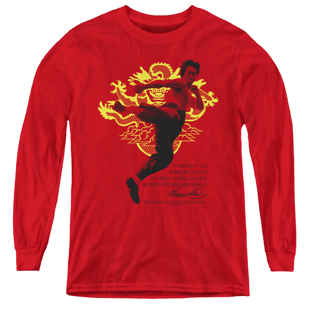 Bruce Lee Immortal Dragon - Youth Long Sleeve T-Shirt Youth Long Sleeve T-Shirt Bruce Lee   