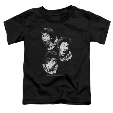 Black toddler t-shirt with Bruce Lee Sounds Of The Dragon graphic